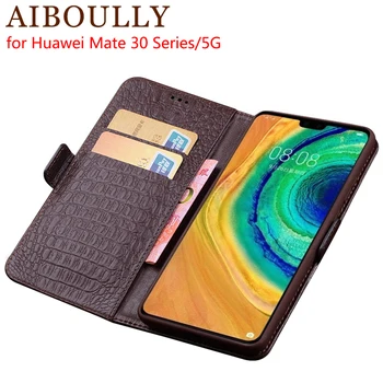 

Genuine Leather Flip Case For Huawei Mate 30 RS Pro Protective Phone Cover Leather Wallet Silicon Cases For Huawei Mate 20 20X 5G