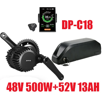 48V500WC18 52V13AH Bafang 48 в 500 Вт середине приводной двигатель, фара для электровелосипеда в комплект с Батарея 48V 13/15. 6/18. 2/20. 3AH 52 v 13/15. 6AH мощный двигатель для электрического велосипеда - Цвет: 48V500WC18 52V13AH