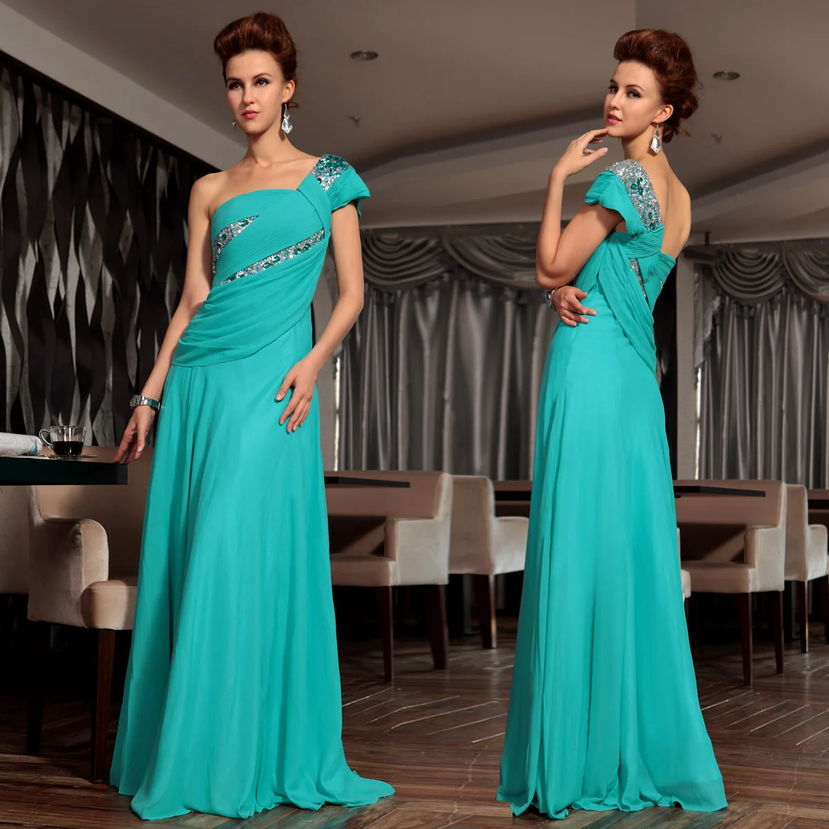 2018 nieuwe bruid maxi lange blue een schouder crystal vestidos formales ontwerp avond party gown Moeder van de Bruid Jurken 2018 nieuwe bruid maxi lange blue een schouder crystal vestidos formales ontwerp avond party gown Moeder van de Bruid Jurken