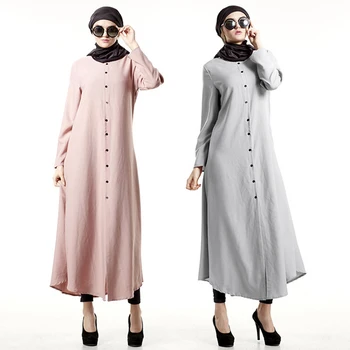 Full Sleeves Turkish Design Button Up Robe Dress