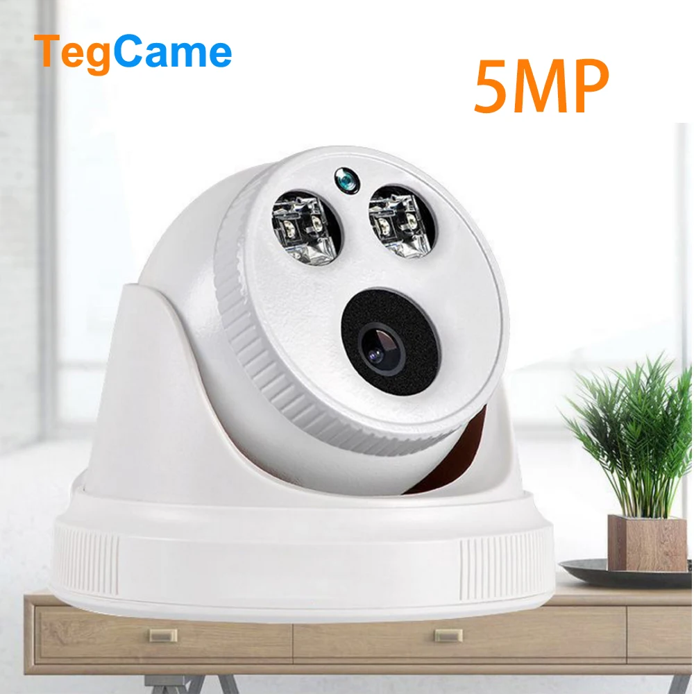 

Tegcame Compatible For Hikvision 5MP IP POE Camera H.265 Dome Security Camera 3.6mm 30M IR View ONVIF FTP NFS RTSP 3MP Ipcam