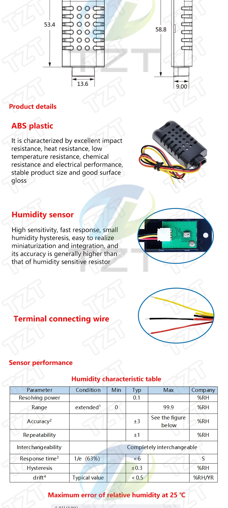 TZT 1/3PCS Neue DHT21 AM2301A Kapazität Digitale Temperatur und feuchtigkeit Erkennung modul Für Arduino – Detail 3