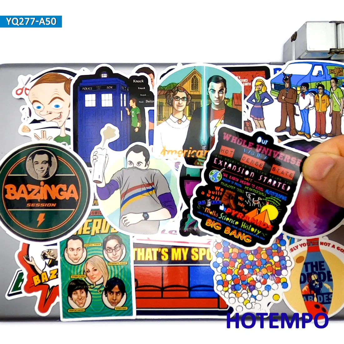 50pcs Big Bang Style US TV Series Funny Mix Laptop Phone Skateboard Stickers Pack for Kids Toys DIY Notebook Guitar Bike Sticker