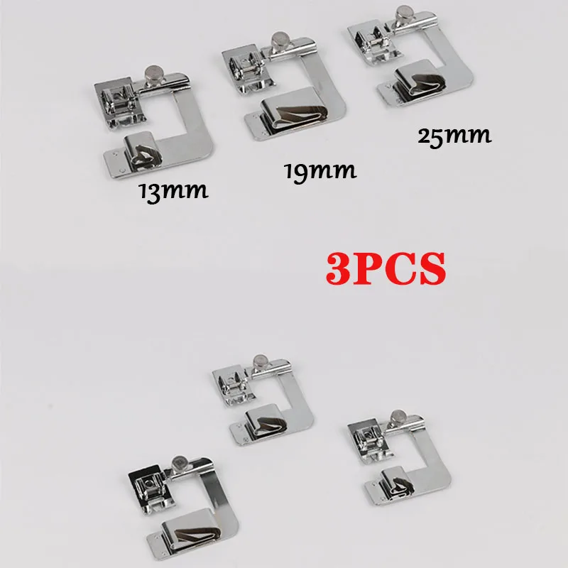 

3Pcs/set Sewing Machine Accessories Foot Presser Attachment 13 19 25mm Material Press Feet Set For Rolled Household Tools