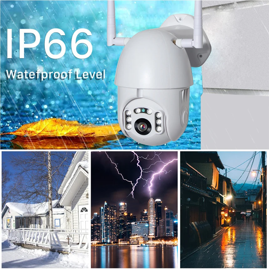 Hebeiros HD1080P IP66 Водонепроницаемая уличная облачная Tuya Wifi камера беспроводная охранная камера видеонаблюдения IP PTZ камера Smart Life APP