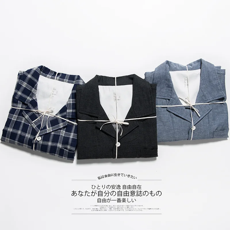 

Мужские хлопковые пижамы, летние брюки с коротким рукавом, одежда для сна, марлевая Женская домашняя одежда, комплект из 2 предметов в клетку, модель 2021