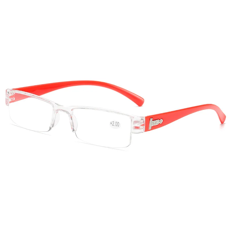 Модные очки для чтения, для мужчин и женщин, компьютерный ультра светильник, полуоправа, магнитные очки+ 1,0+ 1,5+ 2,0+ 2,5+ 3,0+ 3,5+ 4,0 415 - Цвет оправы: Красный