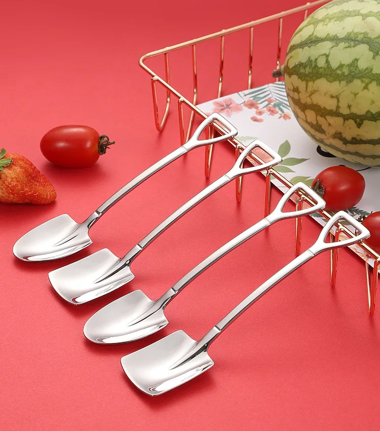 Set De 8 Cuillères Longues En Inox – Idéales Pour Glaces, Desserts, Cocktails Ou Cuillères à Thé