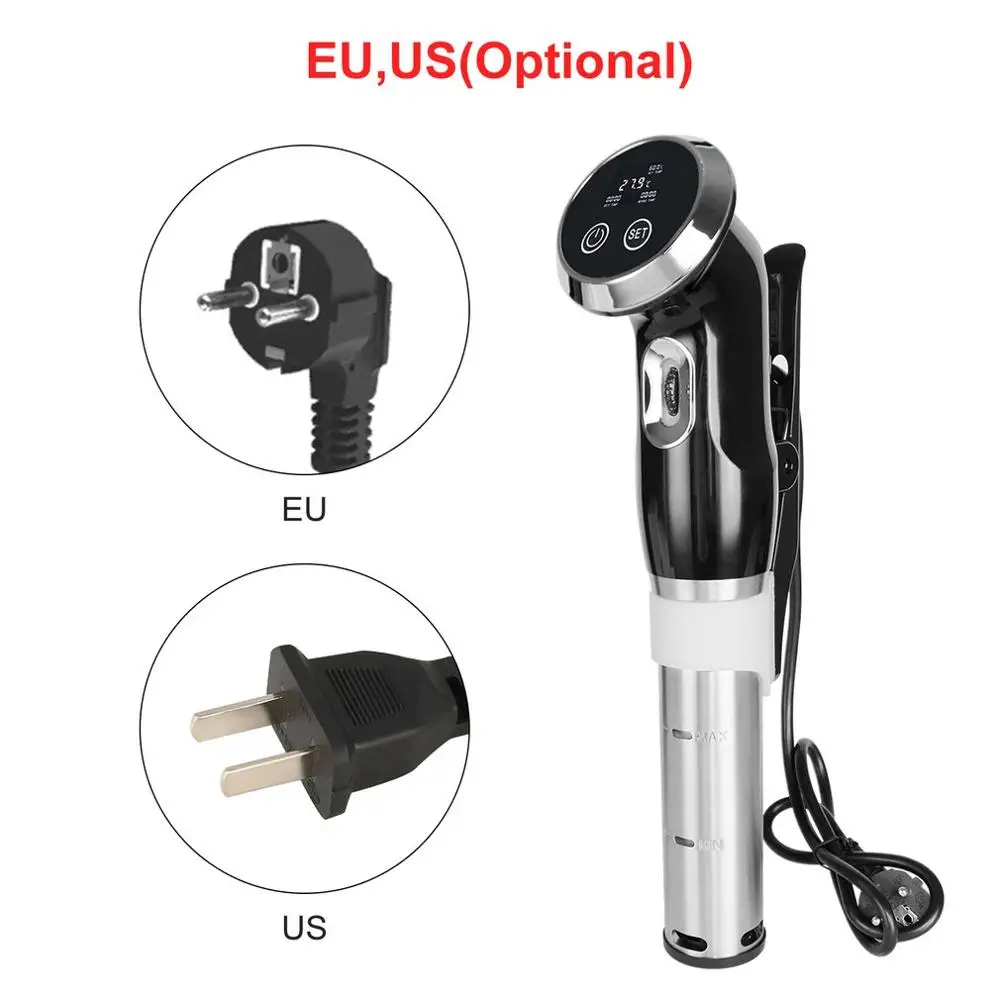 

Vacuum Slow Sous Vide Food Cooker 1500W Powerful Immersion Circulator - LCD Digital Timer Display Stainless Steel
