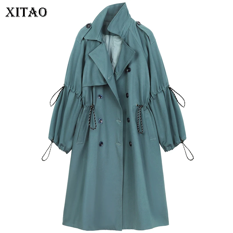 XITAO Solid Color Trench Women Loose Fashion