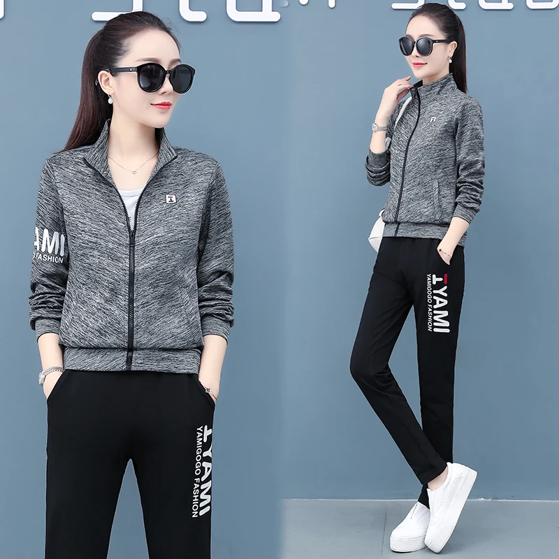 Deportiva mujer Otoño e Invierno 2019 nueva moda suelta versión coreana del suéter del océano de dos piezas juego de 2 piezas|Conjuntos de mujer| - AliExpress