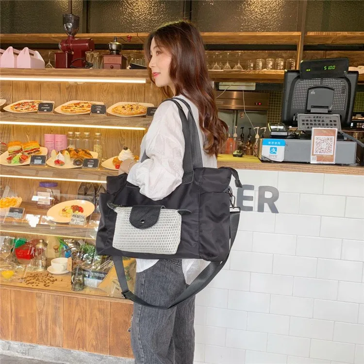 

2019 Summer New Style WOMEN'S Bag Korean-style Light Nylon Hollow out Mesh Casual Shoulder Bag Short Trip Travel Bag