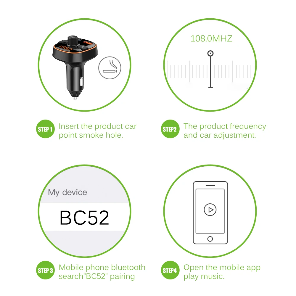 BC51 Bluetooth fm-передатчик Автомобильный MP3-плеер Беспроводное зарядное устройство беспроводной комплект USB зарядное устройство модулятор автомобильные аксессуары FLAC APE