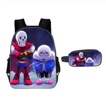 

Anime Undertale Backpack for Teenage Girls Boys Pencil Holder Sans Children School Case + Book Bag Set Women Men Travel Bags