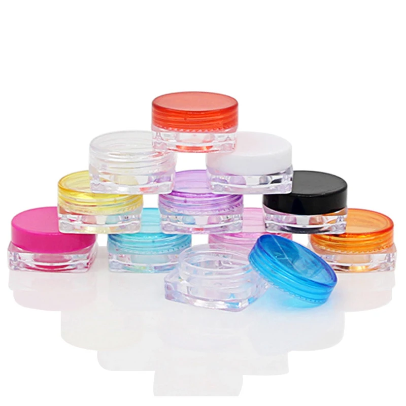 10Pcs 5g Small Square Bottle Cosmetic Container Eyeshadow Nail Art Lip Balm Face Cream Sample Container Travel Refillable Bottle