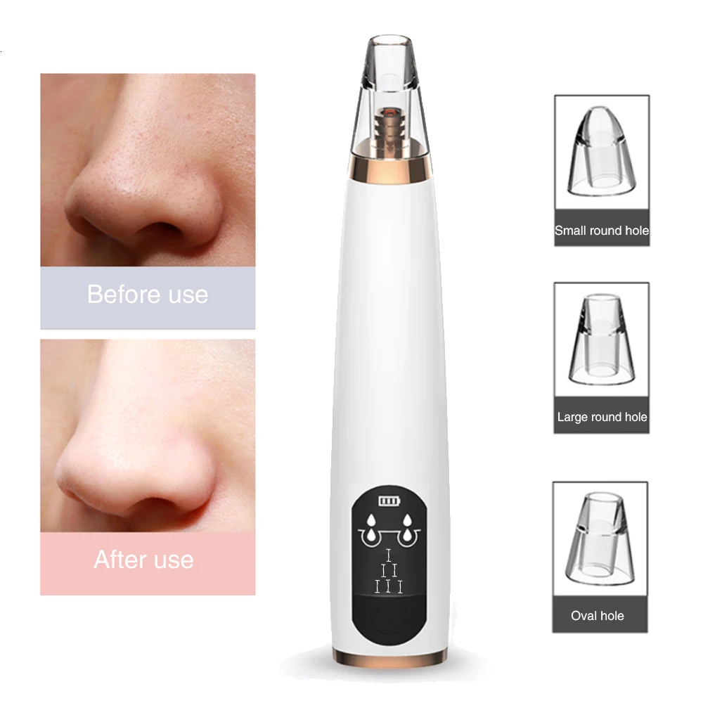 

Электрический вакуумный очиститель акне, устройство для удаления черных точек с USB-зарядкой, с ЖК-экраном, для глубокого очищения лица и носа, уход за кожей