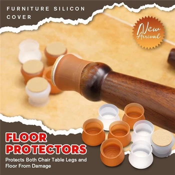 

Silicone Felt Table Chair Feet Cover Protective Cover Furniture Table Feet Cover Floor Protector Anti-Scratch Pad Anti-Slip J50