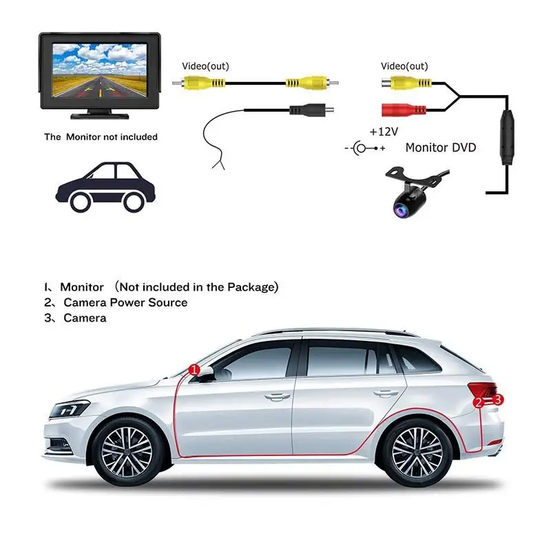 HD Car Rear View Camera Upgrade Reversing Vehicle Camera For Car Reverse Camera 170 Degree Wide Viewing Angle Parking Cameras