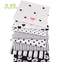 Chainho, 8 шт./лот, черный геометрический принт, Printec саржевая хлопковая ткань, Лоскутная Ткань для шитья своими руками, материал для детей и малышей, 40x50 см