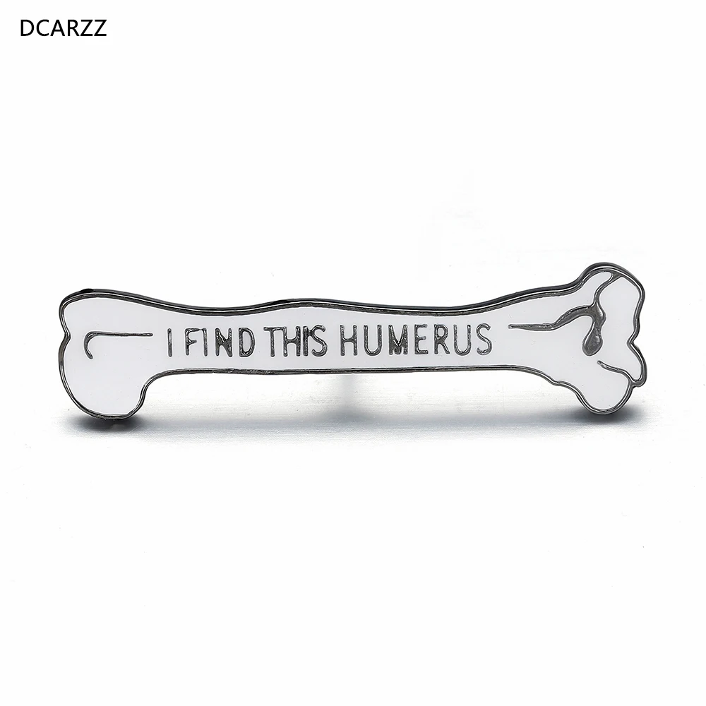 

20 pcs Metal Humerus Shape Brooch Enamel Pin Medical Jewelry Men Backbage Badge Gift for Doctor Nurse Lapel Wholesale