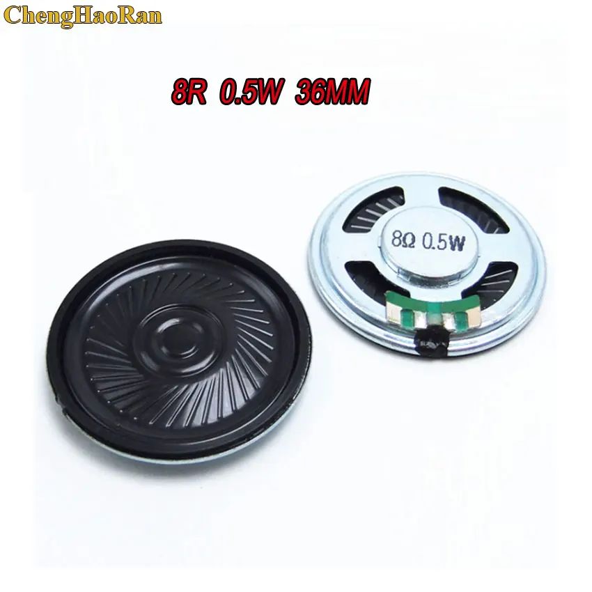 ChengHaoRan 1PCS 0,5 W 8R Lautsprecher 36MM 8 Ohm 5W Mini Runde Lautsprecher Durchmesser Dicke 4,8 MM kleine Horn Türklingel Lautsprecher 8Ohm