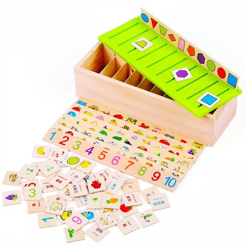 

Box Children Early Childhood Learning Wooden Educational Force ENLIGHTEN Teaching Aids Toy 1-3-6 a Year of Age Matching Knowledg
