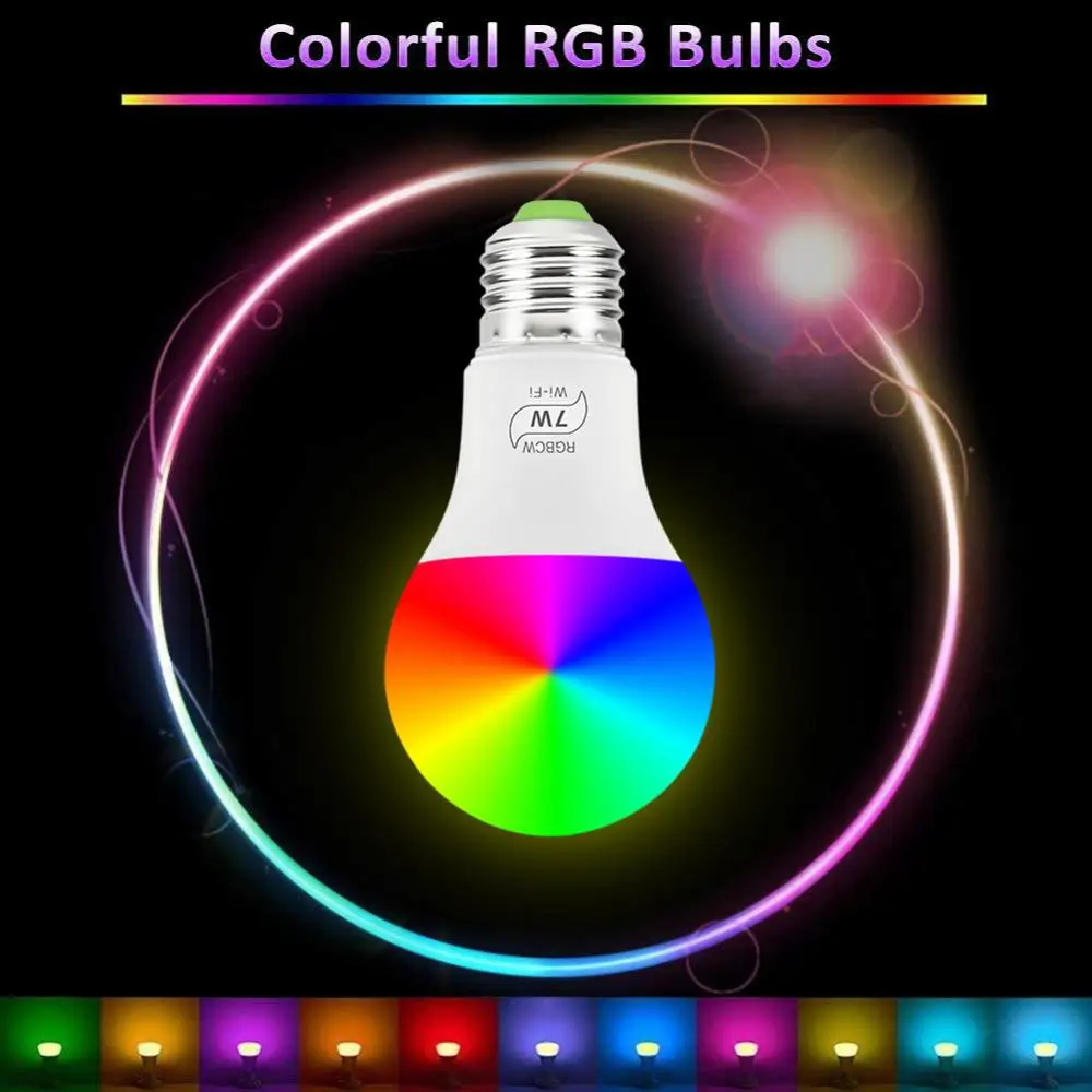 Умный Wi-Fi Wake-Up Light 7 Вт регулируемый свет RGB Волшебная лампочка лампа Smart Life лампа совместима с Alexa и Google IFTTT