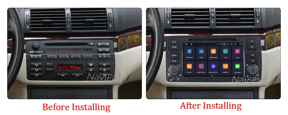 Discount Android8.1 car audio gps player for BMW E46 3 Series M3 1998-2006 with dvd player radio ipod rds support swc tpms 9