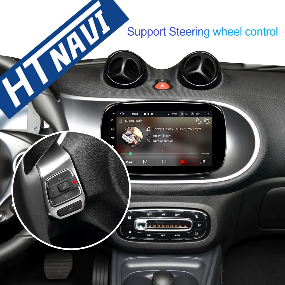Octa Core RAM 4G Car DVD Touch Screen Car Radio 1Din Bluetooth Car Multimedia Player Stereo For Mercedes Benz SMART 2016