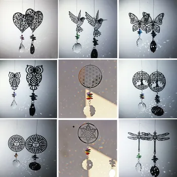 

H&D 9 styles Crystal Prisms Suncatcher Rainbow Maker Window Hanging Ornament Souvenir Christmas Gift Home Wedding Decoration