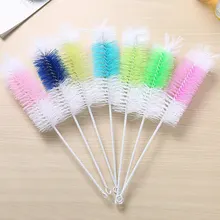 Детские щетки для бутылочек, 360 градусов, очиститель для детских сосок, Нейлоновая губка для бутылочек, щетки для чистки молочных бутылочек, отправка цвета случайным образом