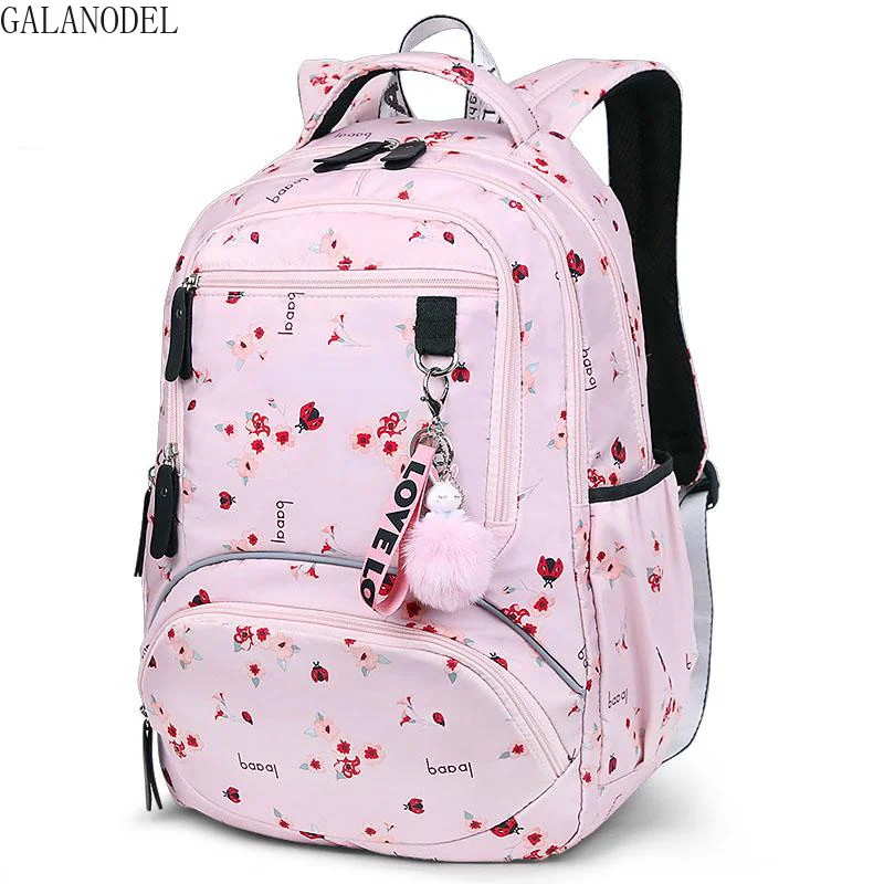 

Teenage Girls Kids Printing Waterproof Bagpack Multi Pocket Primary School Book Bags Cute Student School Backpacks.