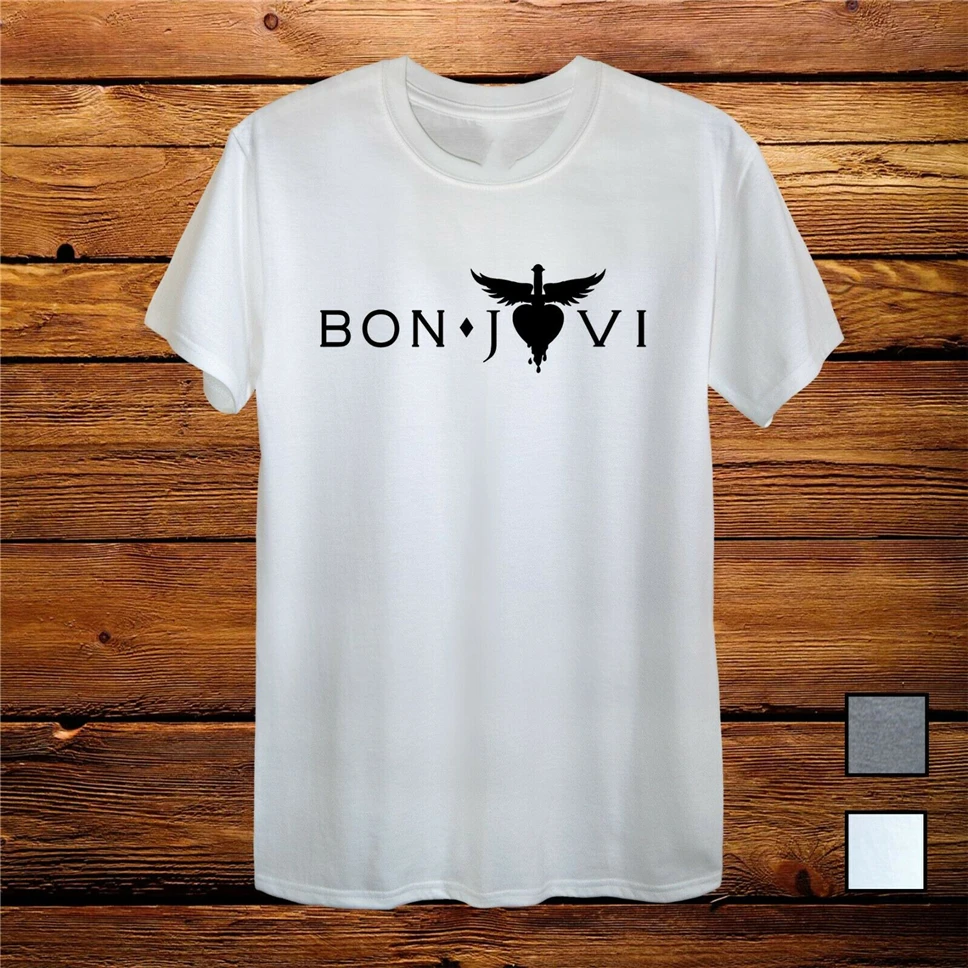 Bon Jovi Тур 2019 рок серая футболка для мужчин и женщин унисекс подходят крутой