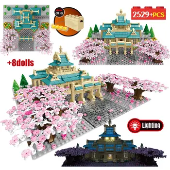 

2020 New Cherry Blossom Season City Street View Tree House Flower Building Blocks Architecture Model Bricks Gifts Toys for Girls