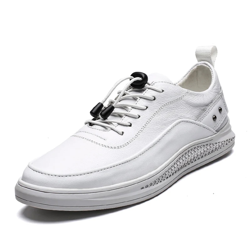 Мужские кроссовки; обувь из натуральной кожи; цвет черный, белый; мужские оксфорды ручной работы; модная мужская кожаная обувь в Корейском стиле; простые белые туфли; Fltas