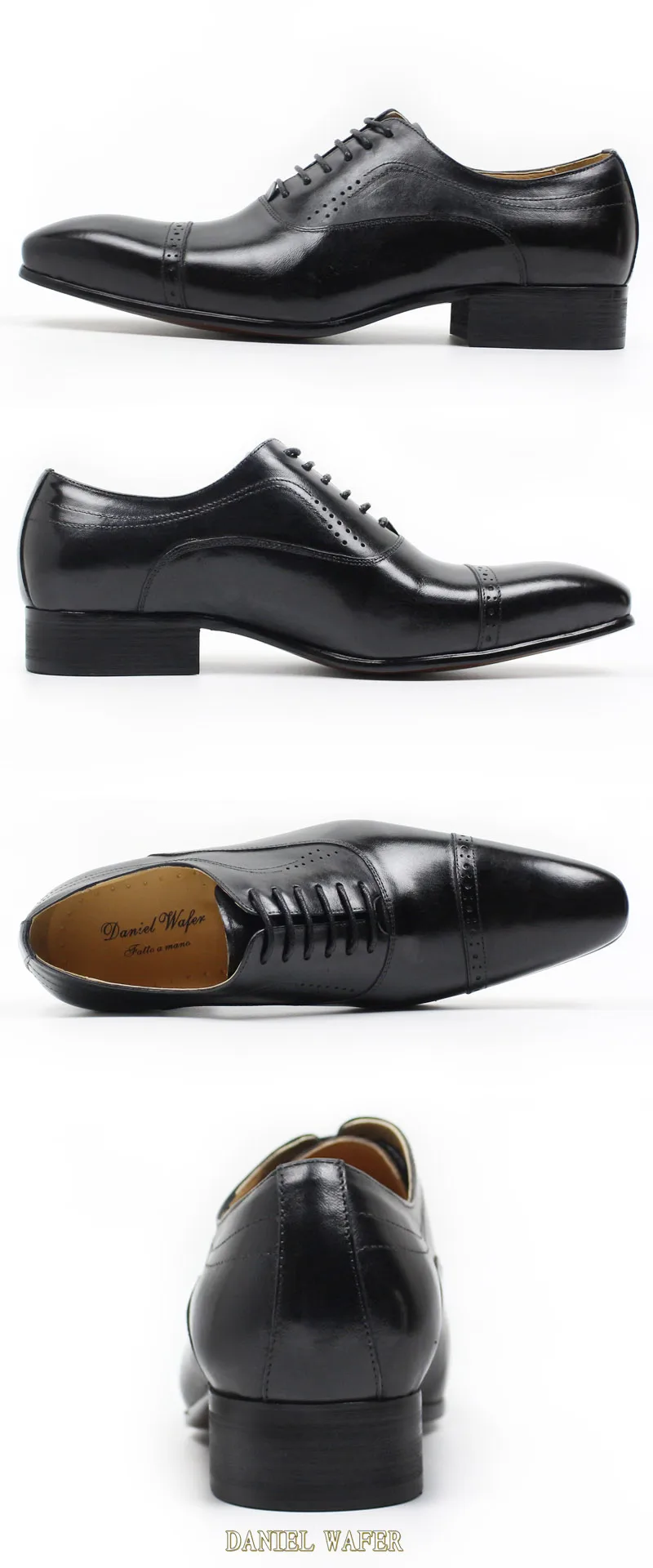 Классические мужские кожаные туфли; Цвет черный, кофейный; обувь с острым носком на шнуровке; обувь с перфорацией типа «броги»; деловая Свадебная обувь; мужские оксфорды