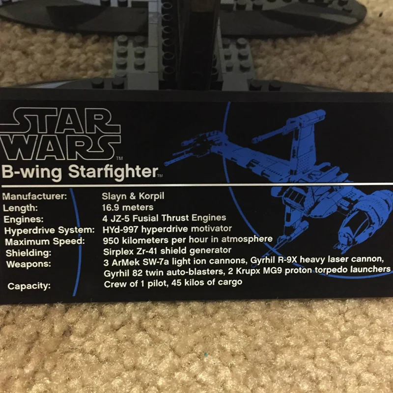 Ceny W magazynie seria gwiezdnych wojen 05045 oryginalne b wing Star Fighter mobilne klocki 1487 sztuk cegły kompatybilne bela 10227