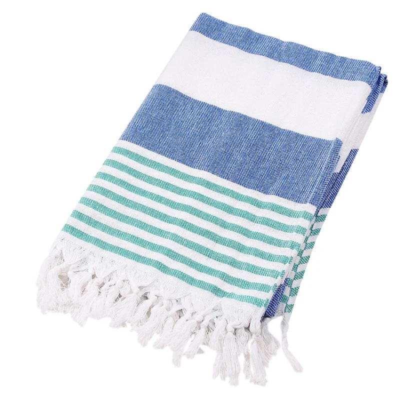 

100*180cm 1PC Cotton Fringed Beach Shawl Home Travel Swimming Bath Towel Light Weight Beach Towel