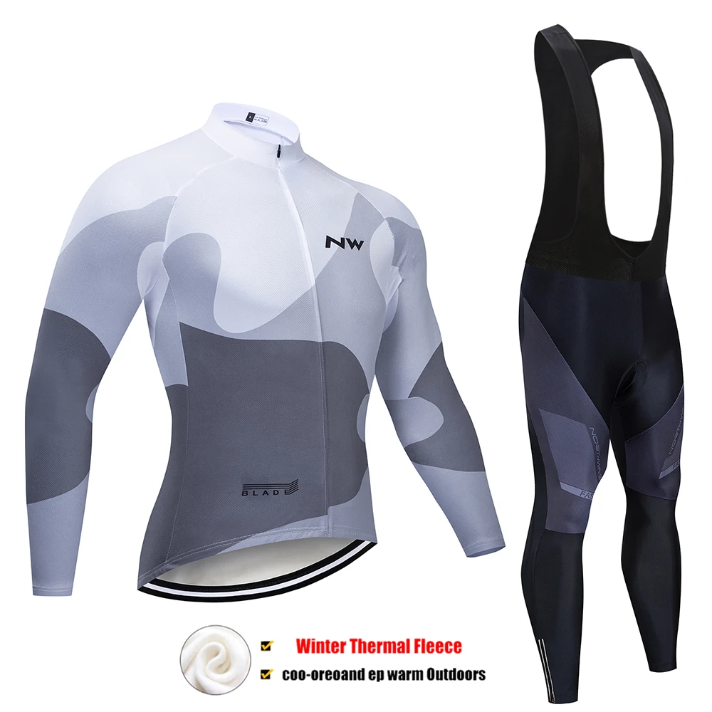 Pic Color Northwave теплая Зимняя Теплая Флисовая велосипедная одежда NW Мужской трикотажный костюм для езды на велосипеде MTB Одежда комбинезон комплект - Цвет: Pic Color