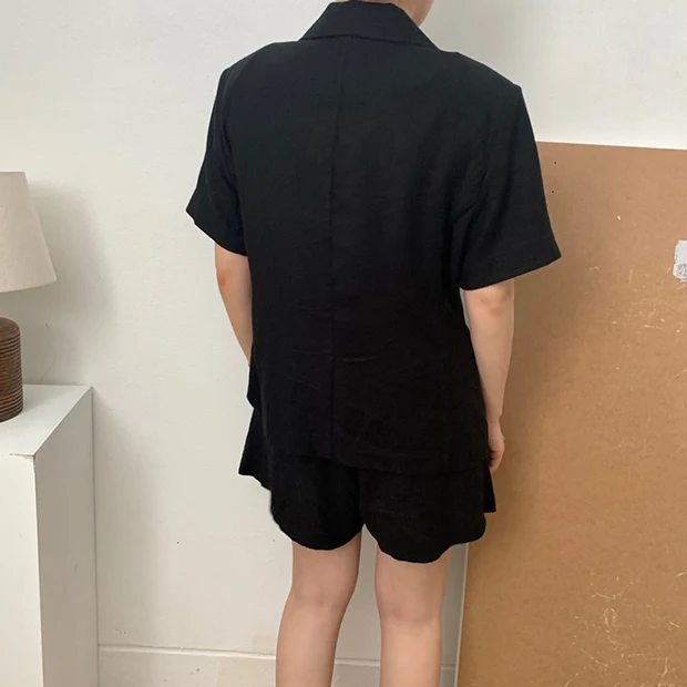 Mozuleva New Summer Women 2 Piece Sets Matching Wide Leg Short Pants Casual Cotton and Linen Pocket Lady Biker Shorts Suit 2020