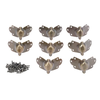 

DRELD 8Pcs Case Box Corners For Furniture Decor Corner Guard Desk Furniture Hardware Cover Antique Footing Corner Protecting