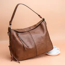 Новая повседневная женская сумка, сумки-мессенджеры, мягкие кожаные сумки на плечо, винтажные коричневые женские сумки через плечо 2019
