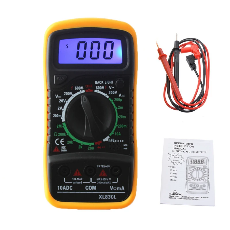 

M1 Multimeter Portable LCD Digital Multimeter Backlight AC/DC Ammeter Voltmeter Ohm Tester Meter Handheld Multimeter Tester
