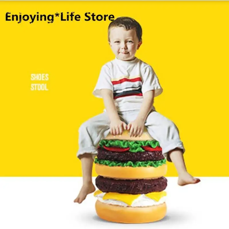 Creative Hamburg Stool Footstool Footstool Family Indoor Living Room Floor Ornaments Home Soft Decoration Furnishings