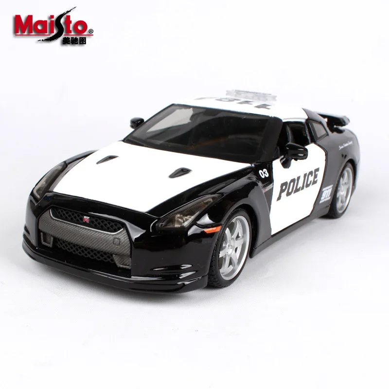 Maisto 1:24 Nissan GTR Полицейская машина сплав модель автомобиля литая моделирование