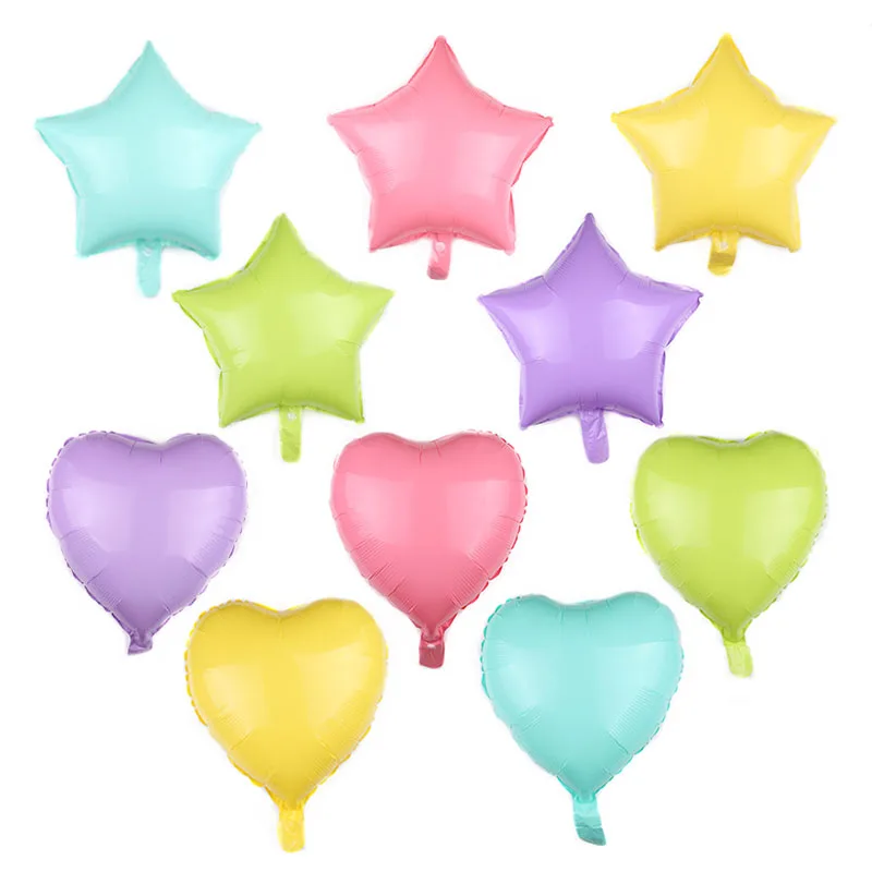 5 шт. 18 ''звезды сердце Макарон фольги Воздушные шары сладкий цвет ребенок душ вечерние конфеты Макаруны гелиевые шары День рождения украшения