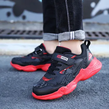 

Kids Sports Shoes Casual High Top Light-weight Basketball Shoes Retro Patchwork Boys School Running Jogging Sneakers Size28-39