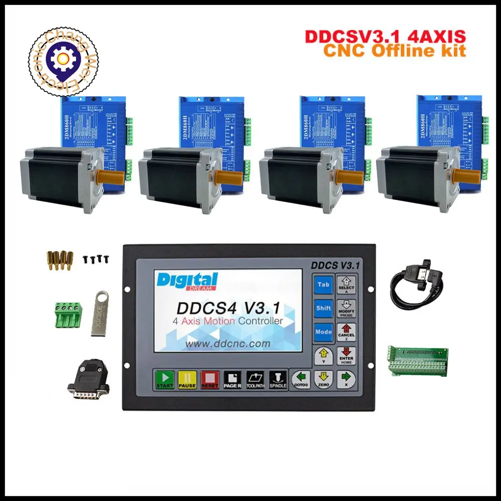 CNC machining 4-axis kit DDCSV3.1CNC for engraving machine nema34 stepper motor + 2DM860H two-phase driver | Инструменты