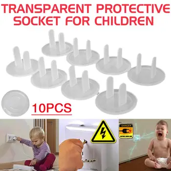 

10PCS American Specification Kids Safety Plug Lock Cover Electrical Security Lock Cover Transparent socket cover for children