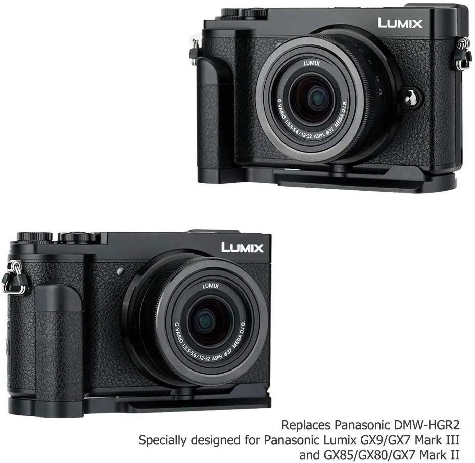 파나소닉 GX9 GX7 Mark II III GX7M3 GX7M2 GX85 GX80 용 핸드 그립 퀵 릴리스 플레이트 L 브래킷 삼각대 홀더 교체 DMW-HGR2